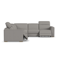 Flexsteel Aurora Power Reclining Leather Sectional With Power Tilt Headrest