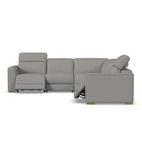 Flexsteel Aurora Power Reclining Leather Sectional With Power Tilt Headrest