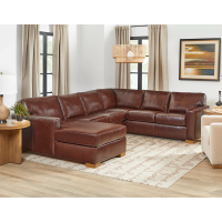 Flexsteel Bryant Stationary Leather Sectional