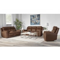 Calgary Leather Power Reclining Sofa Or Set With Power Headrest Available