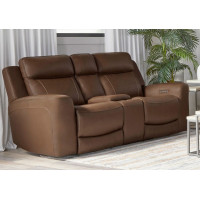 Calgary Leather Power Reclining Sofa Or Set With Power Headrest Available