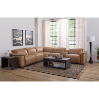 Flexsteel Camden Power Reclining Leather Sectional With Power Tilt Headrest | Power Lumbar