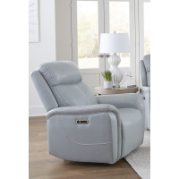 Cascade Leather Match Power Reclining Sofa Or Set With Power Headrest