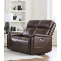 Cascade Leather Match Power Reclining Sofa Or Set With Power Headrest