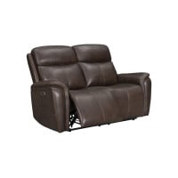 Cascade Leather Match Power Reclining Sofa Or Set With Power Headrest