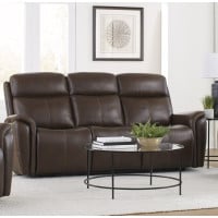 Cascade Leather Match Power Reclining Sofa Or Set With Power Headrest
