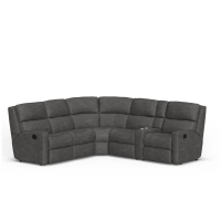 Flexsteel Catalina Power Reclining Leather Sectional With Option Power Tilt Headrest