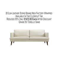 Elda Leather Sofa or Set Get FREE Leather Samples