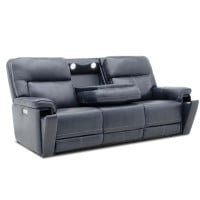 Harmony Triple Power Reclining Leather Sofa Home Theater Speaker Air Massage 3-Zone Heating Zero Gravity