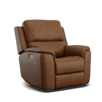 Flexsteel Henry Power Reclining Leather Sofa or Set With Power Tilt Headrest | Power Lumbar