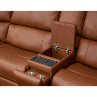 Flexsteel Henry Power Reclining Leather Sectional With Power Tilt Headrest | Power Lumbar