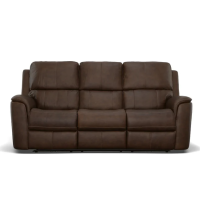 Flexsteel Henry Power Reclining Leather Sofa or Set With Power Tilt Headrest | Power Lumbar