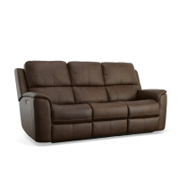Flexsteel Henry Power Reclining Leather Sofa or Set With Power Tilt Headrest | Power Lumbar