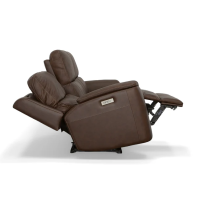 Flexsteel Henry Power Reclining Leather Sofa or Set With Power Tilt Headrest | Power Lumbar