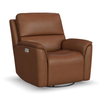 Flexsteel Henry Power Reclining Leather Sofa or Set With Power Tilt Headrest | Power Lumbar