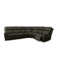 Flexsteel Jarvis Power Reclining Leather Sectional With Power Tilt Headrest