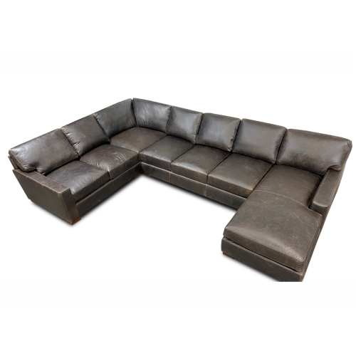 Java Deep Seating Leather Sectional