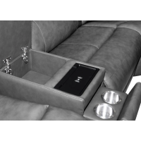 Flexsteel Linden Power Reclining Leather Sectional With Power Tilt Headrest | Power Lumbar