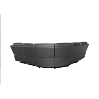 Flexsteel Linden Power Reclining Leather Sectional With Power Tilt Headrest | Power Lumbar