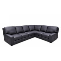 Mavien Reclining Leather Sectional - Available with Power Recline | Power Lumbar