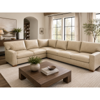 Brand New Max 43 Inch Deep Seating Leather Sectional 1 Available Ships in 1 to 2 Weeks