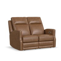 Flexsteel Maxwell Power Reclining Leather Sofa or Set With Power Tilt Headrest | Power Lumbar