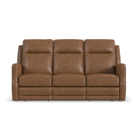 Flexsteel Maxwell Power Reclining Leather Sofa or Set With Power Tilt Headrest | Power Lumbar