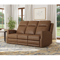 Flexsteel Maxwell Power Reclining Leather Sofa or Set With Power Tilt Headrest | Power Lumbar