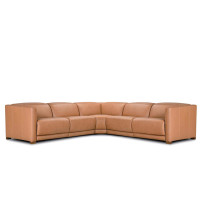 Nara Bay Power Reclining Leather Sectional With Power Headrests Get FREE Leather Samples