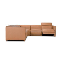 Nara Bay Power Reclining Leather Sectional With Power Headrests Get FREE Leather Samples