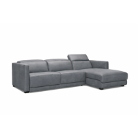 Nara Bay Power Reclining Leather Sectional With Power Headrests Get FREE Leather Samples