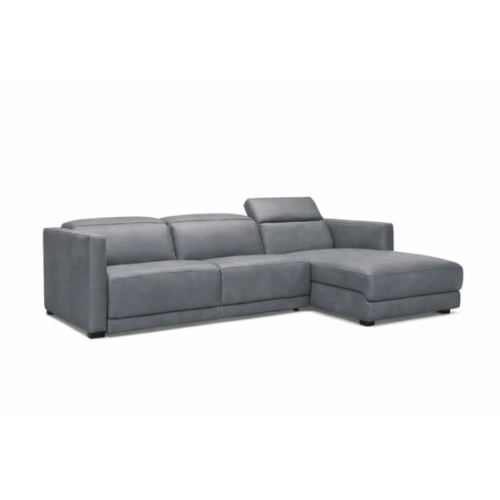 Nara Bay Power Reclining Leather Sectional With Power Headrests Get FREE Leather Samples