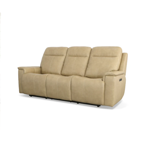 Flexsteel Odell Power Reclining Leather Sofa or Set With Power Tilt Headrest | Power Lumbar