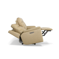 Flexsteel Odell Power Reclining Leather Sofa or Set With Power Tilt Headrest | Power Lumbar