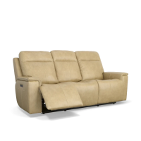 Flexsteel Odell Power Reclining Leather Sofa or Set With Power Tilt Headrest | Power Lumbar