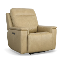 Flexsteel Odell Power Reclining Leather Sofa or Set With Power Tilt Headrest | Power Lumbar