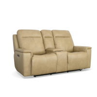 Flexsteel Odell Power Reclining Leather Sofa or Set With Power Tilt Headrest | Power Lumbar