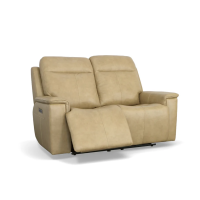 Flexsteel Odell Power Reclining Leather Sofa or Set With Power Tilt Headrest | Power Lumbar