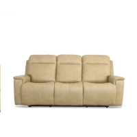 Flexsteel Odell Power Reclining Leather Sofa or Set With Power Tilt Headrest | Power Lumbar