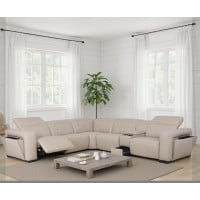 Orlando Power Reclining Leather Sectional Power Headrest