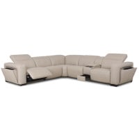 Orlando Power Reclining Leather Sectional Power Headrest
