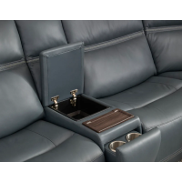 Flexsteel Sawyer Power Reclining Leather Sectional With Power Tilt Headrest | Power Lumbar