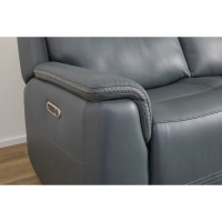 Flexsteel Sawyer Power Reclining Leather Sectional With Power Tilt Headrest | Power Lumbar