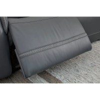 Flexsteel Sawyer Power Reclining Leather Sectional With Power Tilt Headrest | Power Lumbar