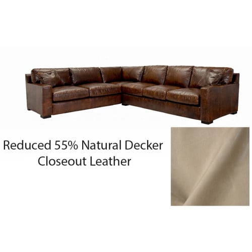 Brand New Max 43 Inch Deep Seating Leather Sectional 1 Available Ships in 6 to 8 Weeks