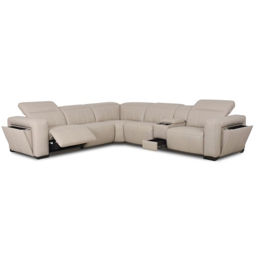 Orlando Power Reclining Leather Sectional Power Headrest