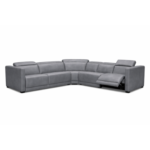 Nara Bay Power Reclining Leather Sectional With Power Headrests Get FREE Leather Samples