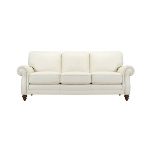 Floor Model Camari  Leather Sofa ONLY 1 Available in Marco Cream 60% Off