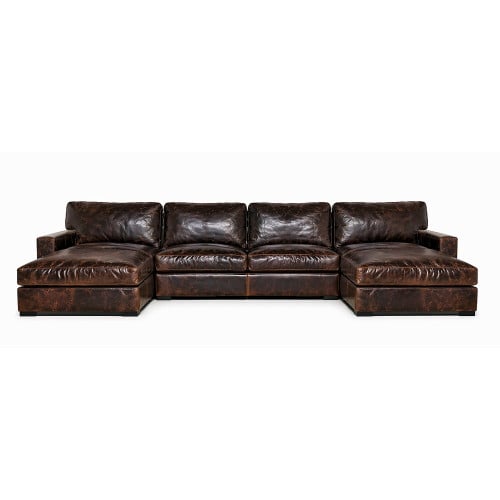 Max Deep Or Regular Seating Leather Sectional Get FREE Leather Samples