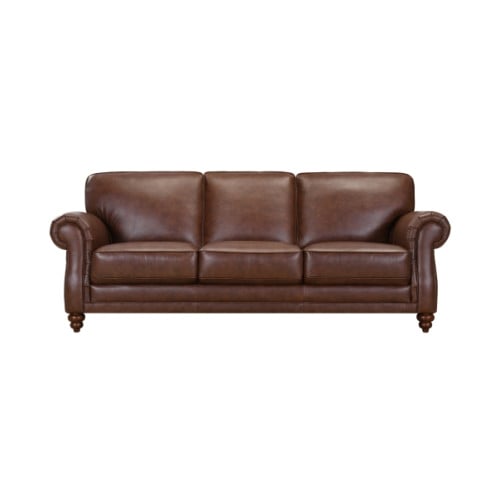 Brand New Camari  Leather Sofa ONLY 1 Available in Atollo Chestnut 60% Off